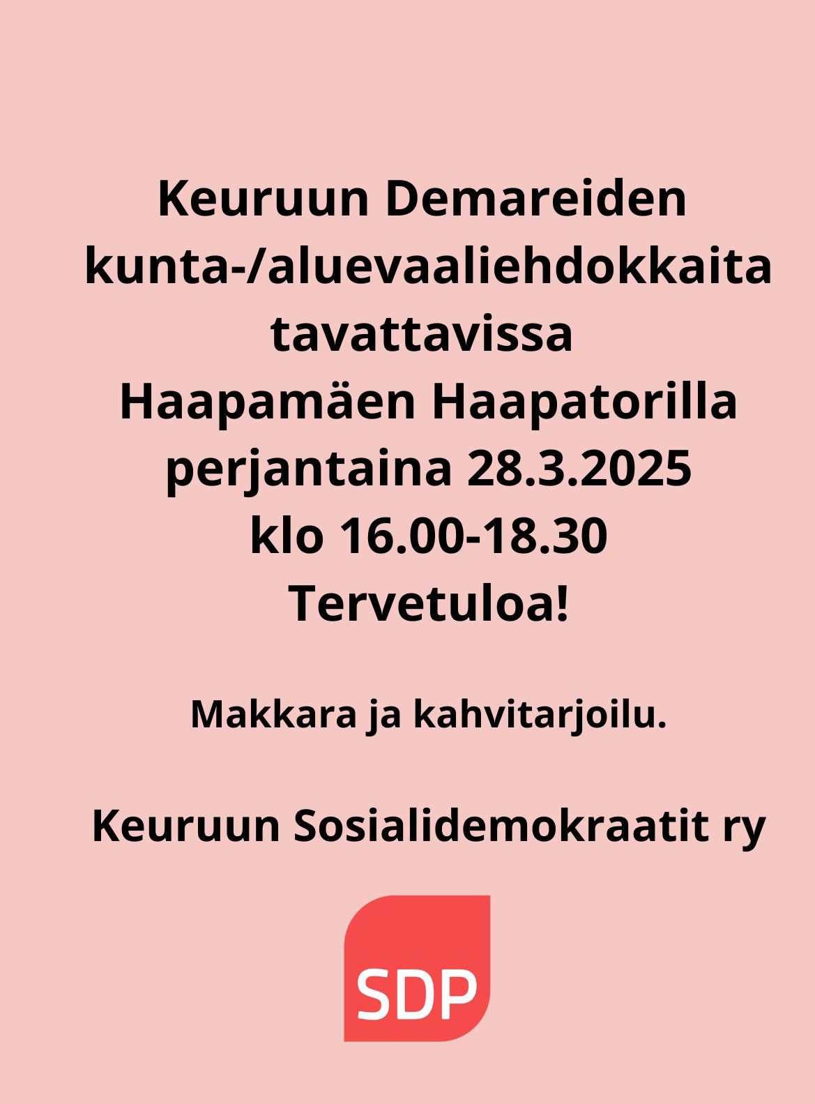 Olemme Haapamäellä 28.3.!